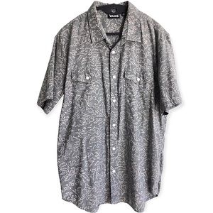 Men’s Vans Short Sleeve Grey Button Down Shirt - Size Large - EUC / Like New
